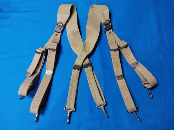 world-war-two-original-m1936-suspenders-dated-1943-unissued condition-with-scarcer-maker-stamp-smithline