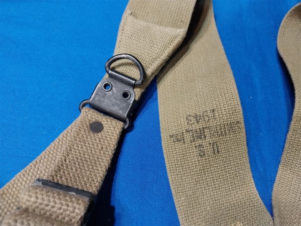 world-war-two-original-m1936-suspenders-dated-1943-unissued condition-with-scarcer-maker-stamp-smithline