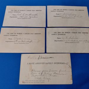 red-cross-arrival-post-cards-world-war-one-solders-to-france-for-the-war-5-different-names-with-units