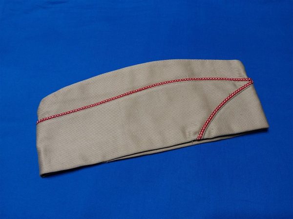 world-war-two-summer-tan-garrison-hat-with-red-and-white-cord-for-the-engineer-corps-size-medium-near-mint