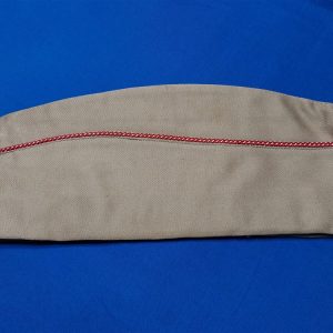 world-war-two-summer-tan-garrison-hat-with-red-and-white-cord-for-the-engineer-corps-size-medium-near-mint