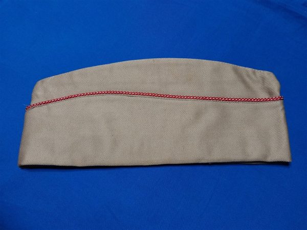 world-war-two-summer-tan-garrison-hat-with-red-and-white-cord-for-the-engineer-corps-size-medium-near-mint