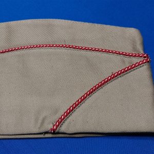 world-war-two-summer-tan-garrison-hat-with-red-and-white-cord-for-the-engineer-corps-size-medium-near-mint