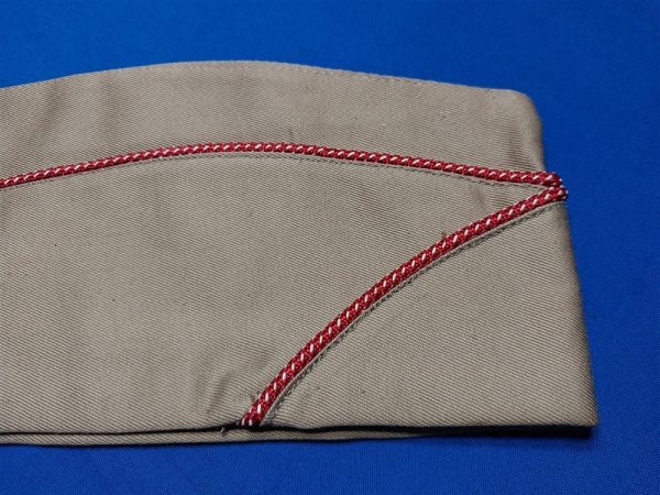 world-war-two-summer-tan-garrison-hat-with-red-and-white-cord-for-the-engineer-corps-size-medium-near-mint