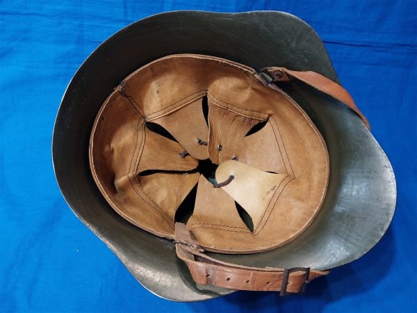 m36-russian-helmet-with-original-leather-first-year-manufacture-liner-and-chin-strap-paint-original-markings-excellent-condition-three-rivet-scarce