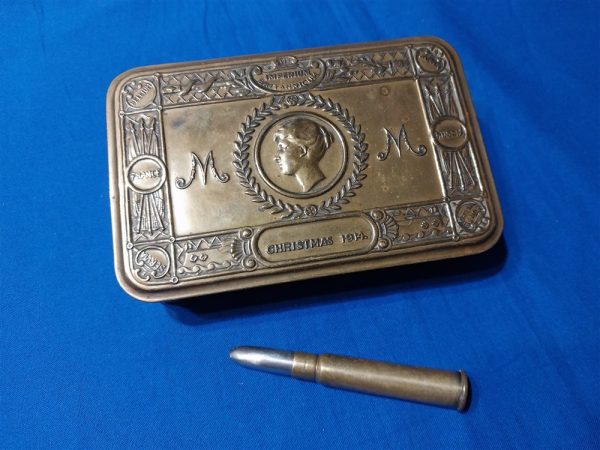 world-war-one-british-princess-mary-christmas-1914-brass-box-with-bullet-pencil-in-used-condition