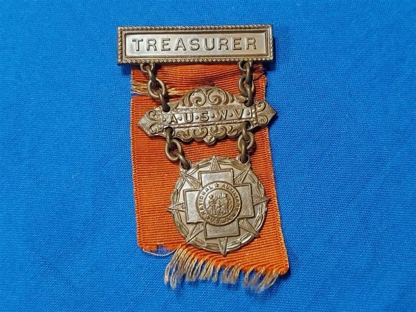 united-states-war-veterans-auxilary-pin-badge-ladies-hoag-red-ribbon-treasurer