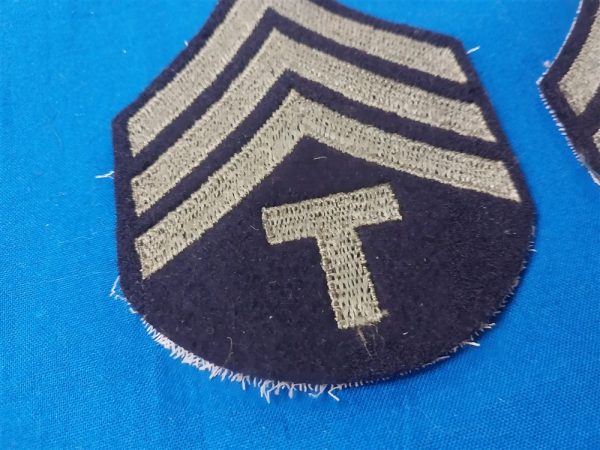 world-war-two-early-t4-technician-4th-class-chevrons-on-dark-wool-embroidered-green-stripes-uniform-enlisted