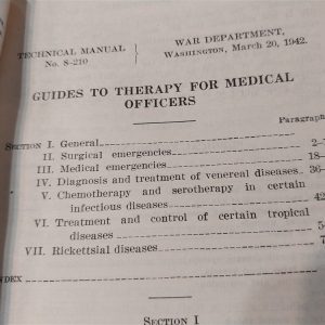 world-war-two-manual-tm8-210-for-medical-officers-using-therapy-for-unknown-ailments-and-injuries-1942-dated-soft-cover