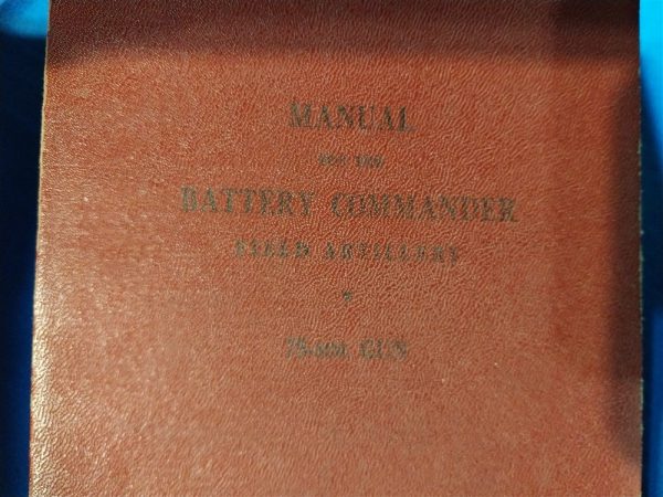 world-war-one-battery-commanders-book-1917-dated-red-oil-cloth-cover-instructions-75-millimeter-cannon-gun