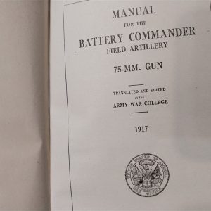 world-war-one-battery-commanders-book-1917-dated-red-oil-cloth-cover-instructions-75-millimeter-cannon-gun