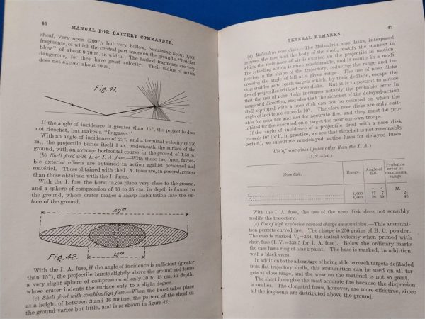 world-war-one-battery-commanders-book-1917-dated-red-oil-cloth-cover-instructions-75-millimeter-cannon-gun