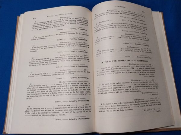 world-war-one-court-martial-book-dated-1917-hard-cover-423-pages-rules-law-punishment