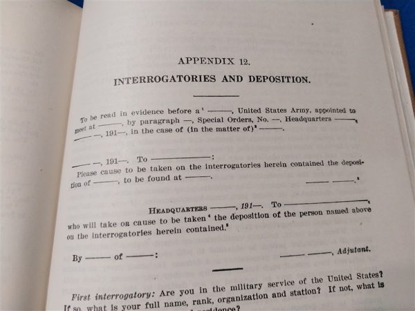 world-war-one-court-martial-book-dated-1917-hard-cover-423-pages-rules-law-punishment