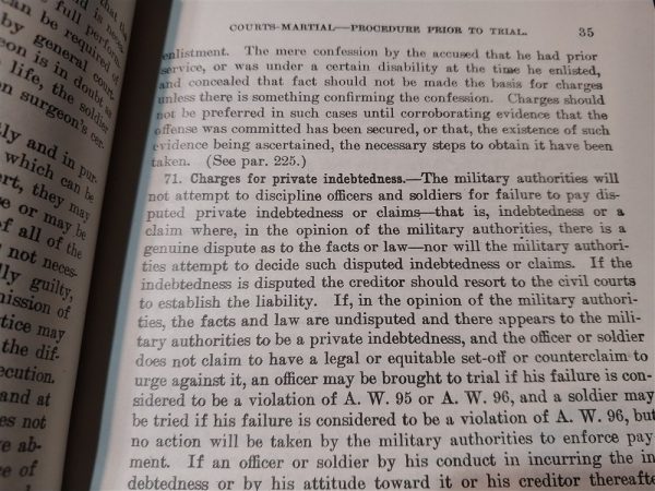 world-war-one-court-martial-book-dated-1917-hard-cover-423-pages-rules-law-punishment