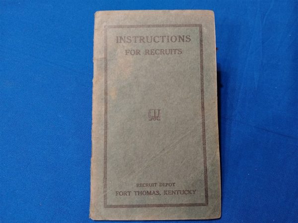 world-war-one-recruit-book-from-fort-thomas-kentucky-printed-for-information-of-training-oath-signed-in-back-soft-cover-pocket-size