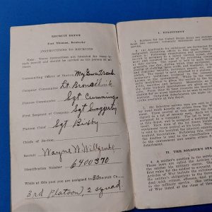 world-war-one-recruit-book-from-fort-thomas-kentucky-printed-for-information-of-training-oath-signed-in-back-soft-cover-pocket-size