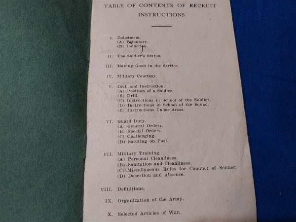 world-war-one-recruit-book-from-fort-thomas-kentucky-printed-for-information-of-training-oath-signed-in-back-soft-cover-pocket-size