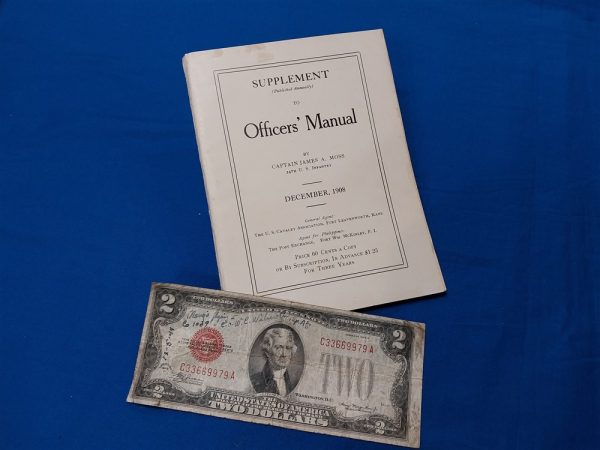 1908-dated-officers-manual-supplement-written-by-moss-for-army-soft-cover-113-pages