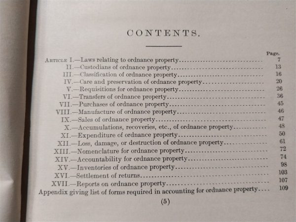 1909-dated-ordance-property-and-regulations-manual-hard-cover-early-red-used-regs