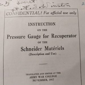 world-war-one-manual-for-pressure-gauge-for-canon-refilling-of-nitrogen-in-cylinders-on-buffers-for-recoil-1917-dated