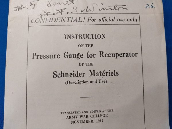 world-war-one-manual-for-pressure-gauge-for-canon-refilling-of-nitrogen-in-cylinders-on-buffers-for-recoil-1917-dated