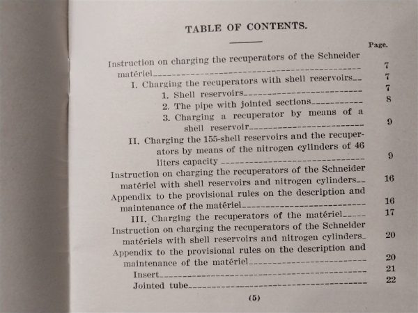 world-war-one-schneider-artillery-manual-for-the-charging-of-buffers-for-recoil-on-weapon-1917-dated