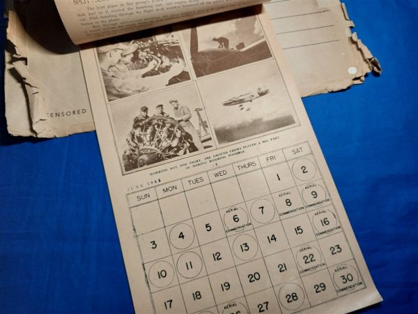 world-war-two-calander-1945-dated-456th-bomb-group-italy-with-unit-history