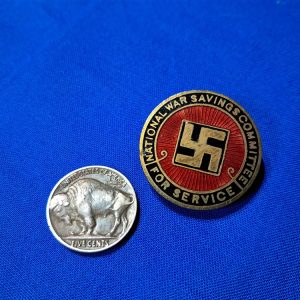 british-world-war-one-savings-committee-badge-with-patent-and-maker-mark-on-back-swastika-on-front-enamel