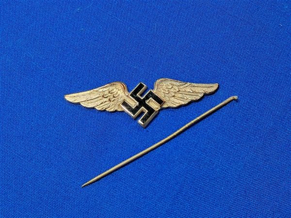 world-war-two-german-civil-air-force-pin-stick-luftwaffe-radio-operator-silver-wings-with-swastika-center