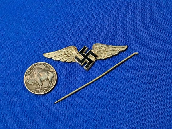 world-war-two-german-civil-air-force-pin-stick-luftwaffe-radio-operator-silver-wings-with-swastika-center