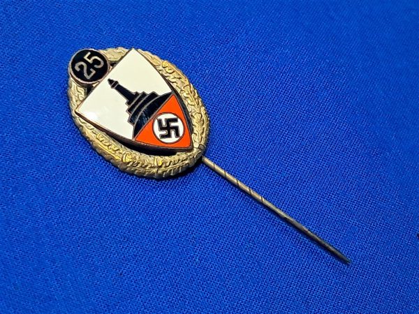 german-veterans-association-25-year-membership-stick-pin-with-wreath-excellent-condiiton-drkb