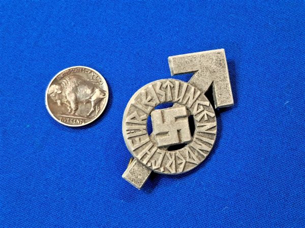 german-world-war-two-hitler-youth-proficiency-badge-pin-zinc-loss-of-bronze-finish