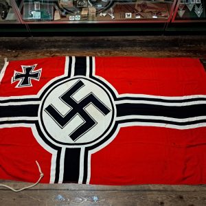 german-world-war-two-naval-flag-kriegsmarine-large-with-wear-and-a-few-holes-great-display-and-solid-with-ropes