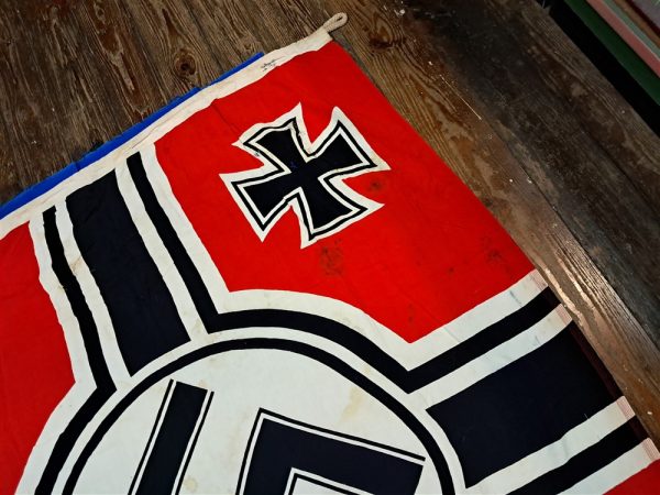 german-world-war-two-naval-flag-kriegsmarine-large-with-wear-and-a-few-holes-great-display-and-solid-with-ropes