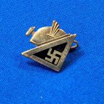 german-world-war-two-culture-kulture-bund-association-membership-worker-badge-helmet-with-swastika-above-no-maker