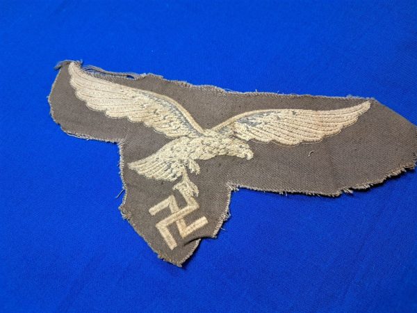 world-war-two-german-large-luftwaffe-eagle-embroidered-on-grey-7-inches-across-possible-cape-use