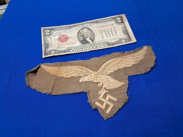 world-war-two-german-large-luftwaffe-eagle-embroidered-on-grey-7-inches-across-possible-cape-use