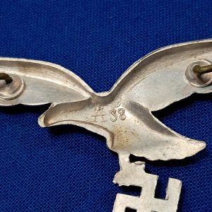 world-waar-two-luftwaffe-visor-cap-eagle-by-assmann-with-1938-date-code-on-back-aluminum-constructed