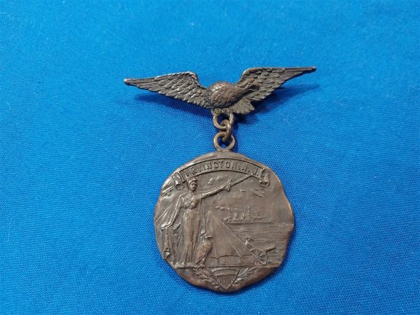 world-war-one-city-medal-from-new-jersey-bronze-eagle-with-hanging-medal-1919-dated-irvington