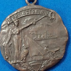 world-war-one-city-medal-from-new-jersey-bronze-eagle-with-hanging-medal-1919-dated-irvington