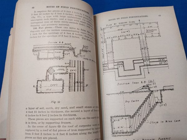 world-war-one-note-manual-on-the-fortifications-thick-publications-of-trench bunkers-274-pages. 1917-dated