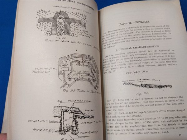 world-war-one-note-manual-on-the-fortifications-thick-publications-of-trench bunkers-274-pages. 1917-dated