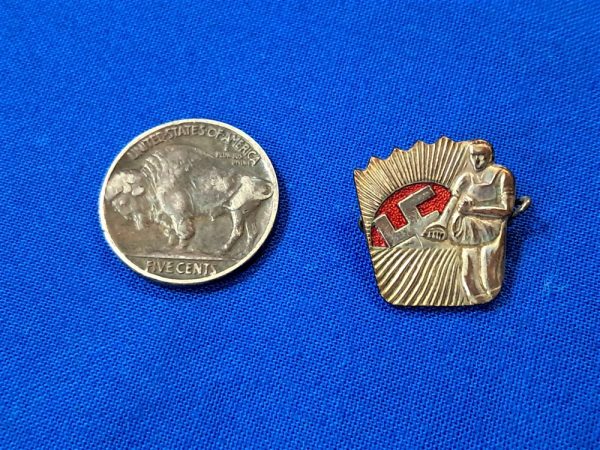 german-world-war-two-peasants-league-membership-pin-with-swastika-rising-enamel