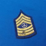 vietnam-era-original-peace-sargent-patch-stripes-with-sign-in-the-middle-yellow-and-blue-for-party-hats