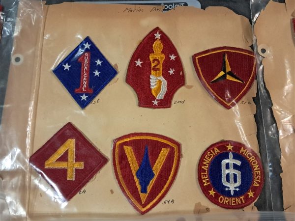 world-war-two-marine-corps-original-patch0set-collection-scrap-book-pasted-original-unissued-complete-41-total