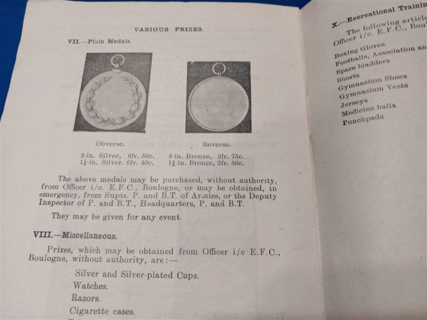 world-war-one-british-recreational-training-manual-book-dated 1917-includes-the-medals-issued-in-these-events