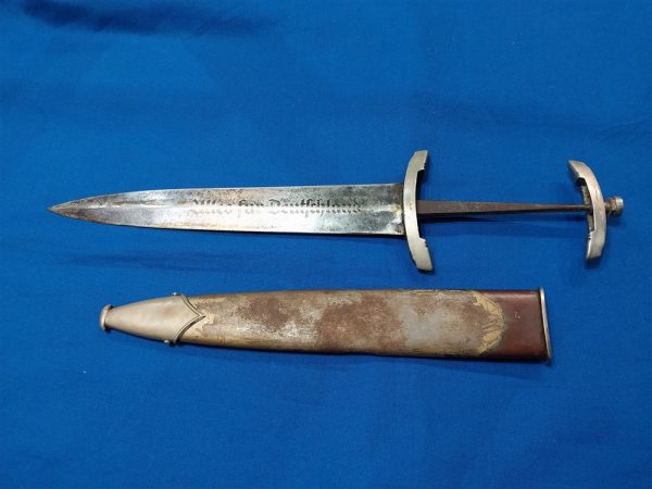 world-war-two-german-s-a-dagger-parts-with-blade-scabbard-cross-guards-nut-ball-crushed-rough