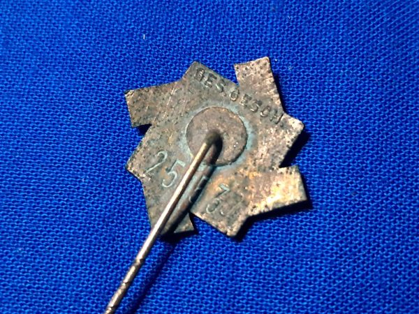 world-war-two-german-teno-association-group-stick-pin-numbered-on-back-patent-marked-twist-in-pin