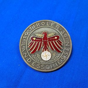 german-world-war-two-39-dated-tirol-veterans-shooting-medal-bronze-without-wreath-poellath-maker-marked